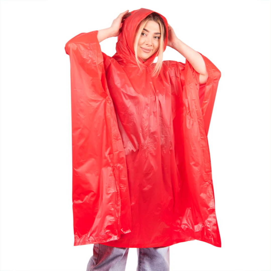 Дождевик "AntiRain", красный, универсальный размер (в сложенном виде 24х17,5 см.), ПВХ
