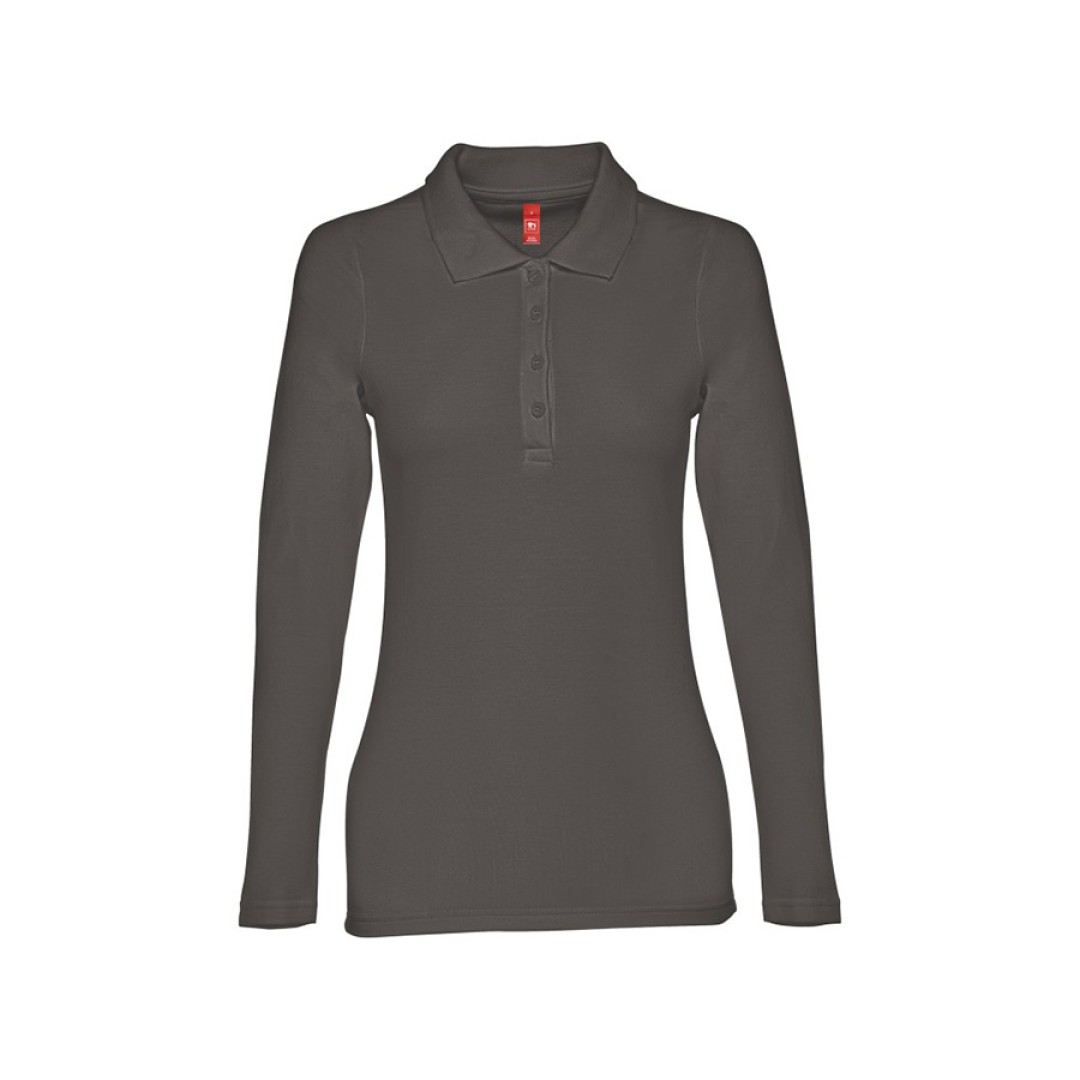 Рубашка-поло женская BERN WOMEN, д/р, серый, 2XL, 100% хлопок, плотность 210 г/м2