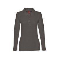 Рубашка-поло женская BERN WOMEN, д/р, серый, 2XL, 100% хлопок, плотность 210 г/м2
