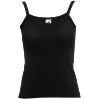 Майка "Lady-fit Strap T", черный_XL, 100% х/б, 220 г/м2