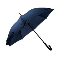 Зонт-трость ANTI WIND, полуавтомат, пластиковая ручка, тёмно-синий, D=103 см, эпонж