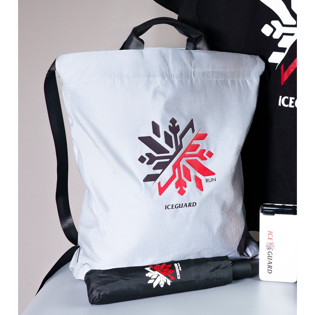 Рюкзак RUN, светоотражающий серый, 48х40см, 100% полиэстер