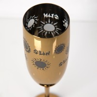 Бокалы для шампанского MOON&SUN (2шт), золотой и серебяный, 26,5х25,3х9,5см, стекло