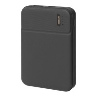 Универсальный аккумулятор Flash 5 (5000 мАч) с подсветкой и soft touch, черный, 9,8х6.3х1,3 см