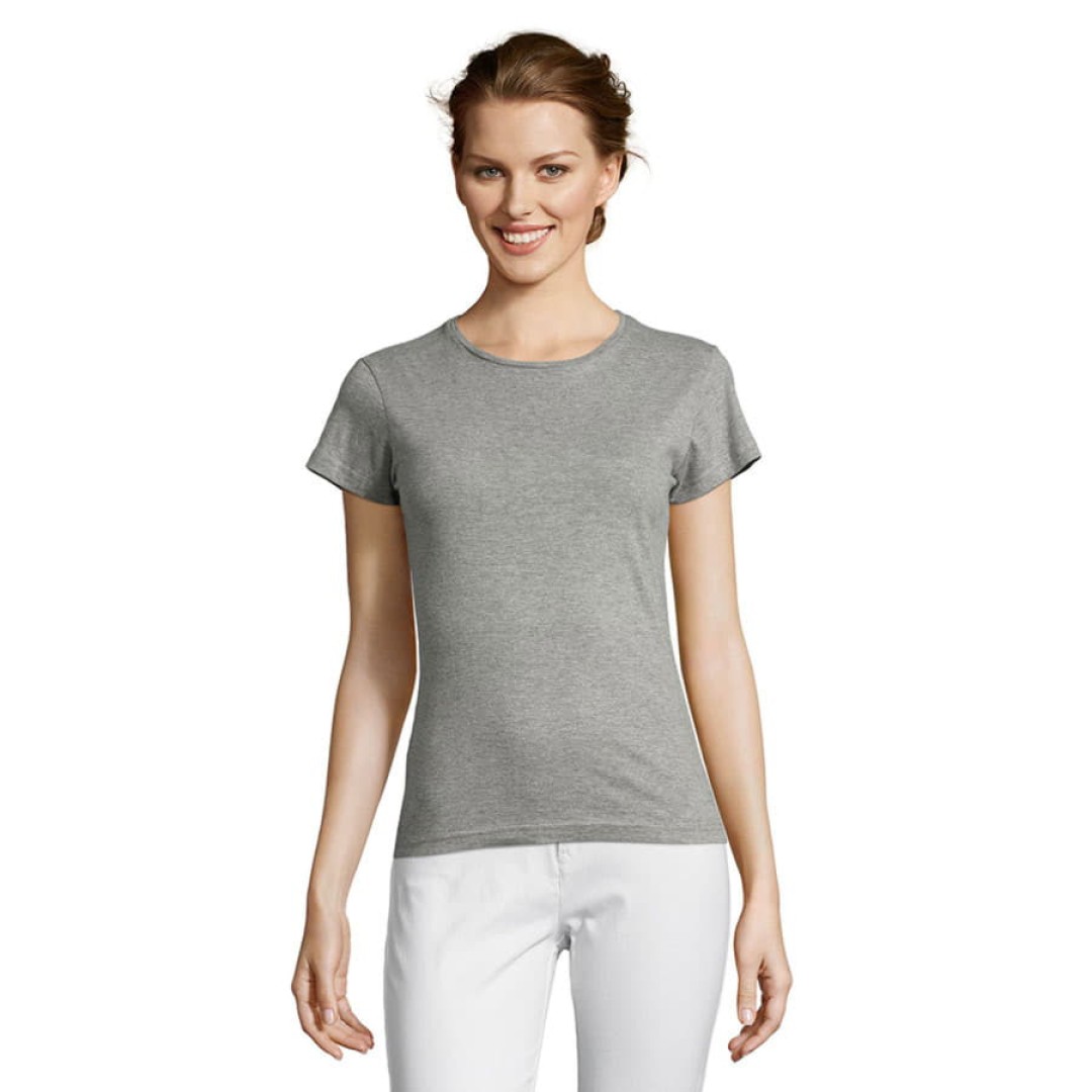 Футболка "Miss",  серый меланж_2XL, 100% хлопок, 150 г/м2