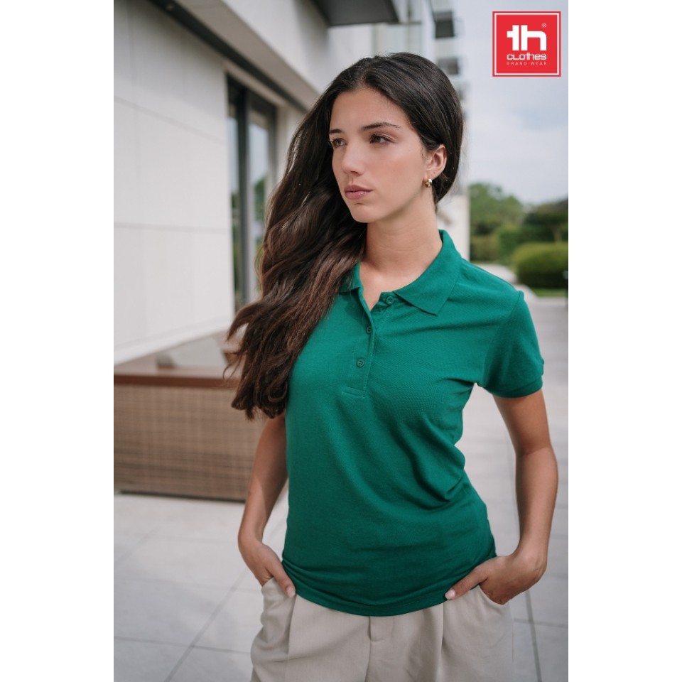 Рубашка-поло женская BERLIN WOMAN, к/р, белый, 2XL, 65% полиэстер, 35% хлопок, плотность 200 г/м2
