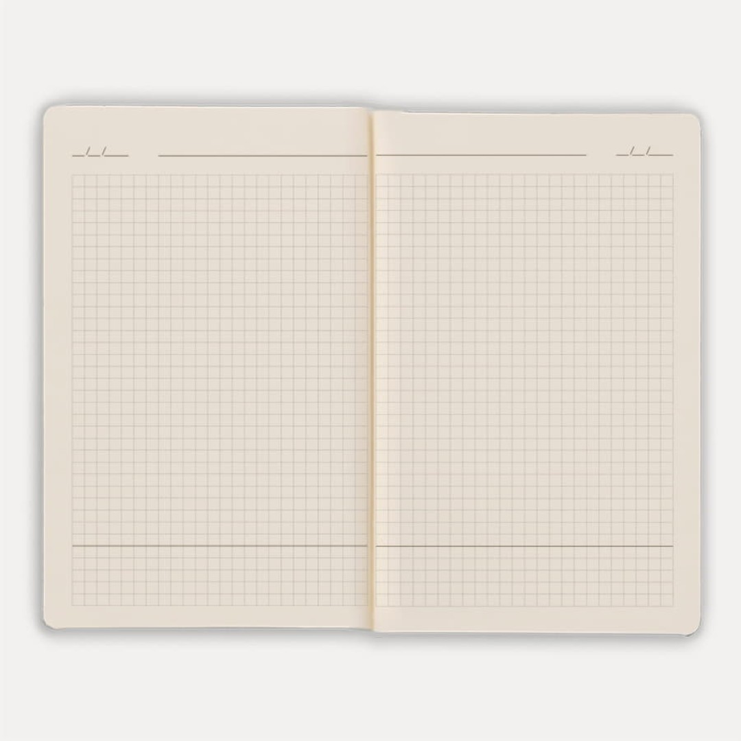 Тетрадь SLIMMY, 140 х 210 мм,  черный с белым, бежевый блок, в клетку