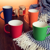 Кружка "Tioman" с прорезиненным покрытием, оранжевый, 320 мл, фарфор