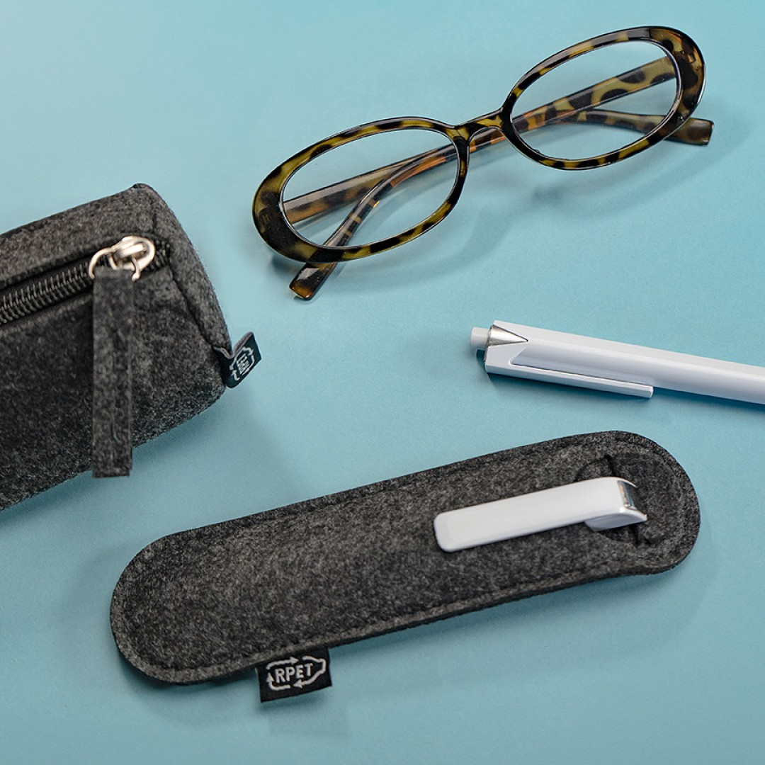 Пенал-косметичка FELTY 20,5х8,5 см, темно-серый, RPET фетр