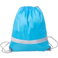 Рюкзак мешок со светоотражающей полосой RAY, голубой, 35*41 см, полиэстер 210D