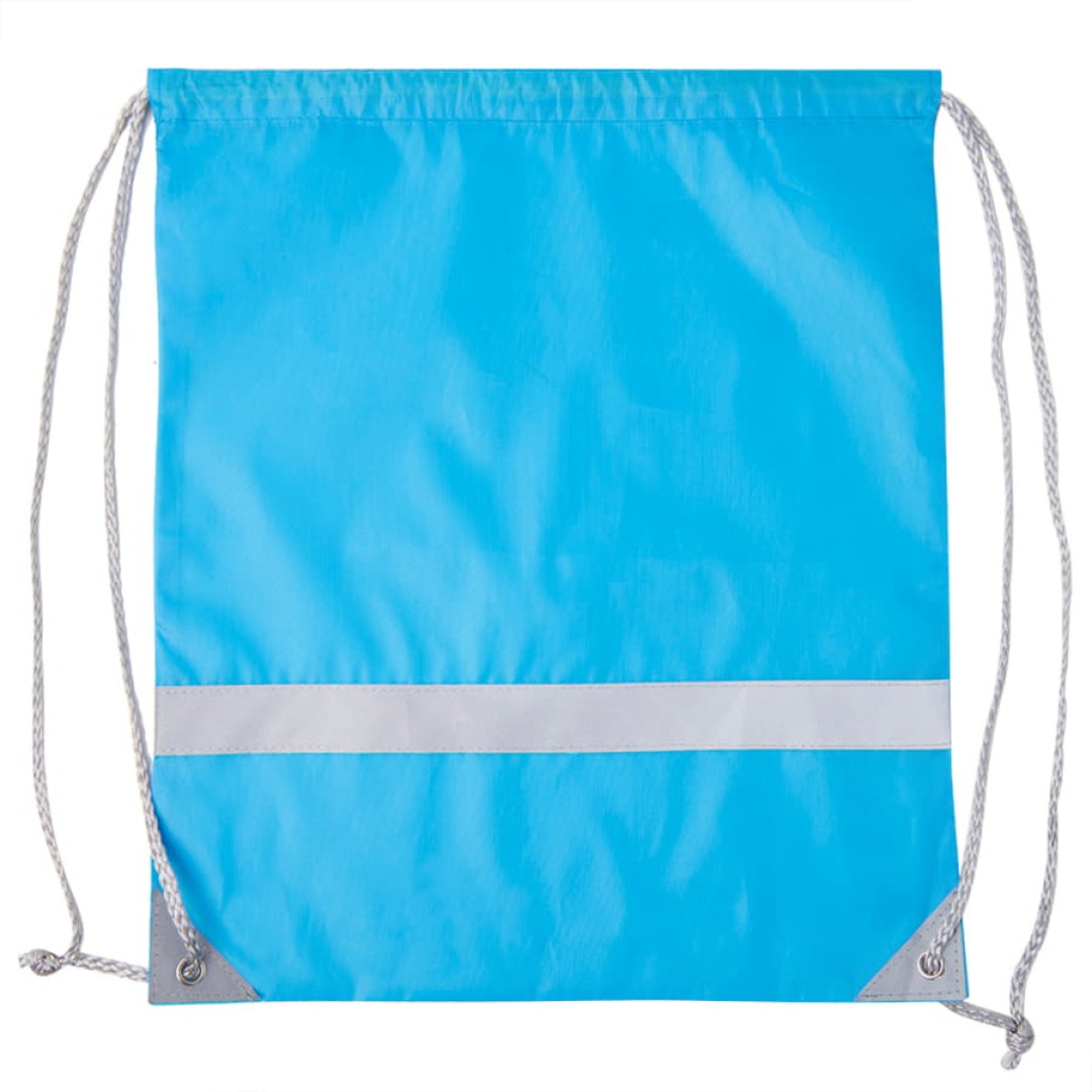 Рюкзак мешок со светоотражающей полосой RAY, голубой, 35*41 см, полиэстер 210D