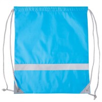 Рюкзак мешок со светоотражающей полосой RAY, голубой, 35*41 см, полиэстер 210D