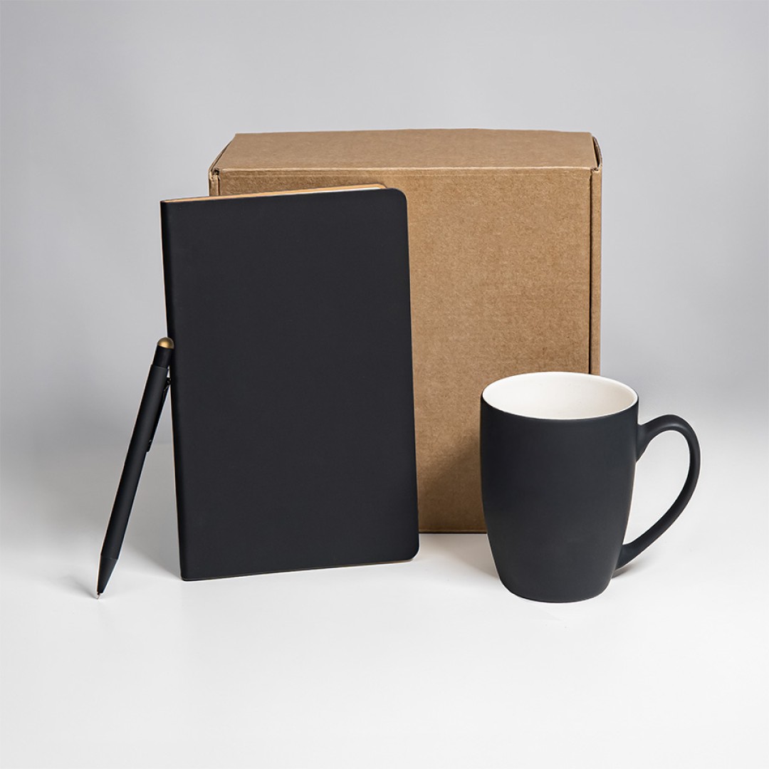 Набор подарочный ARISTOCRATIC: ежедневник, ручка, кружка, черный/золото