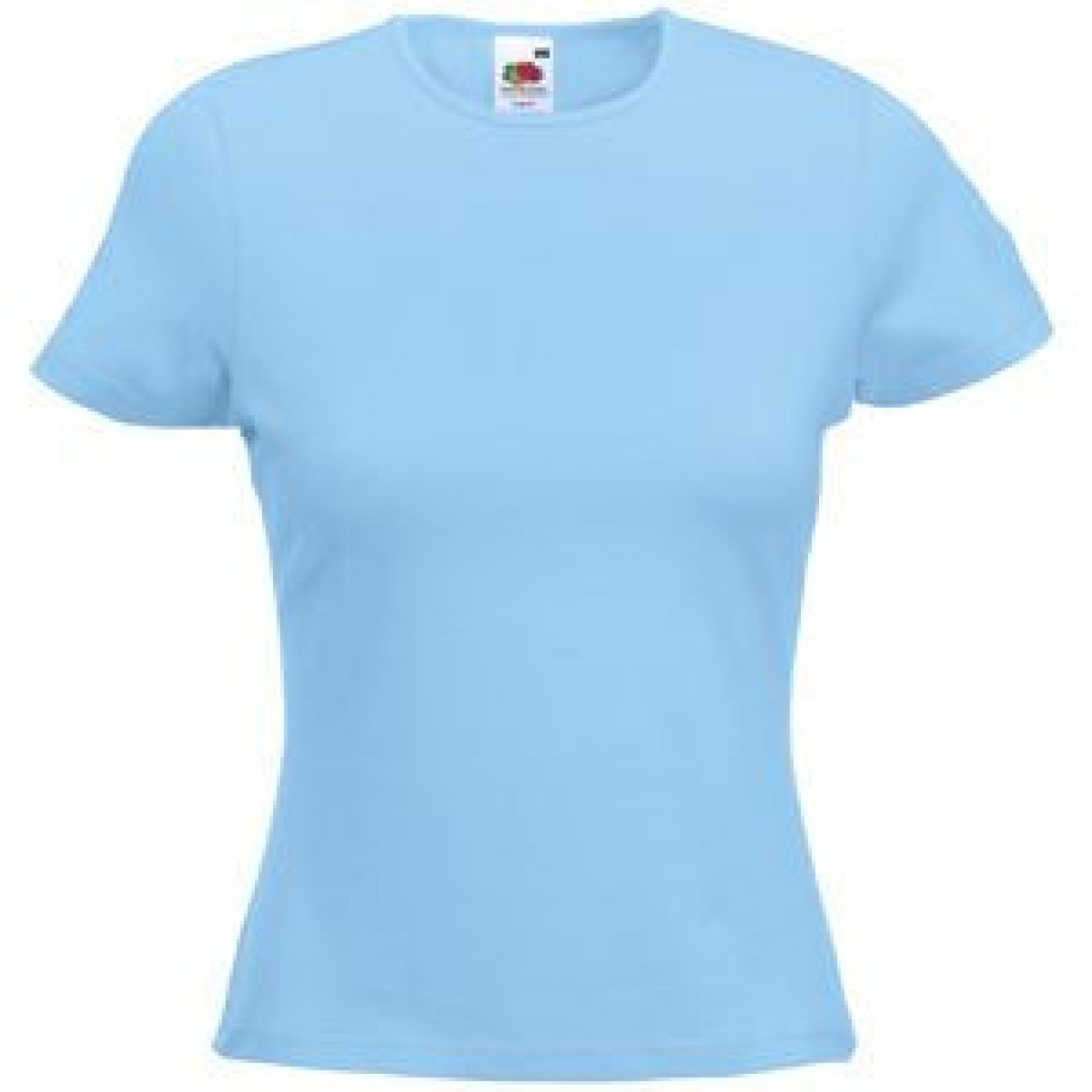 Футболка "Lady-Fit Crew Neck T", небесно-голубой_XS, 95% х/б, 5% эластан, 210 г/м2