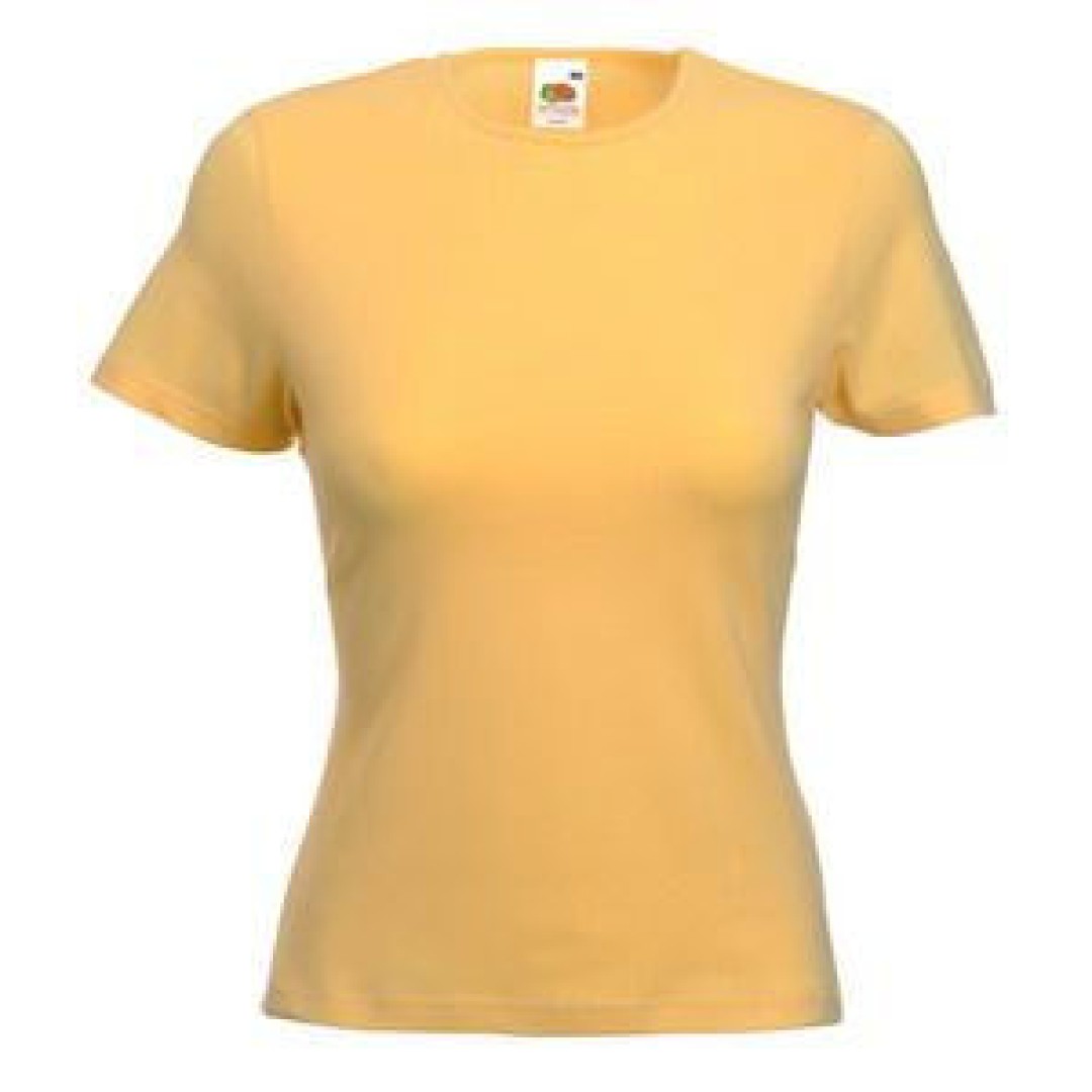 Футболка "Lady-Fit Crew Neck T", песочный_L, 95% х/б, 5% эластан, 210 г/м2