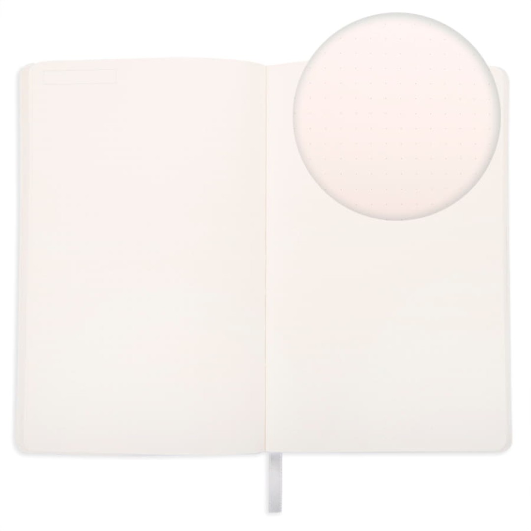 Бизнес-блокнот FUNKY SNOW, 130*210 мм, белый с оранжевым форзацем, мягкая обложка, блок в точку