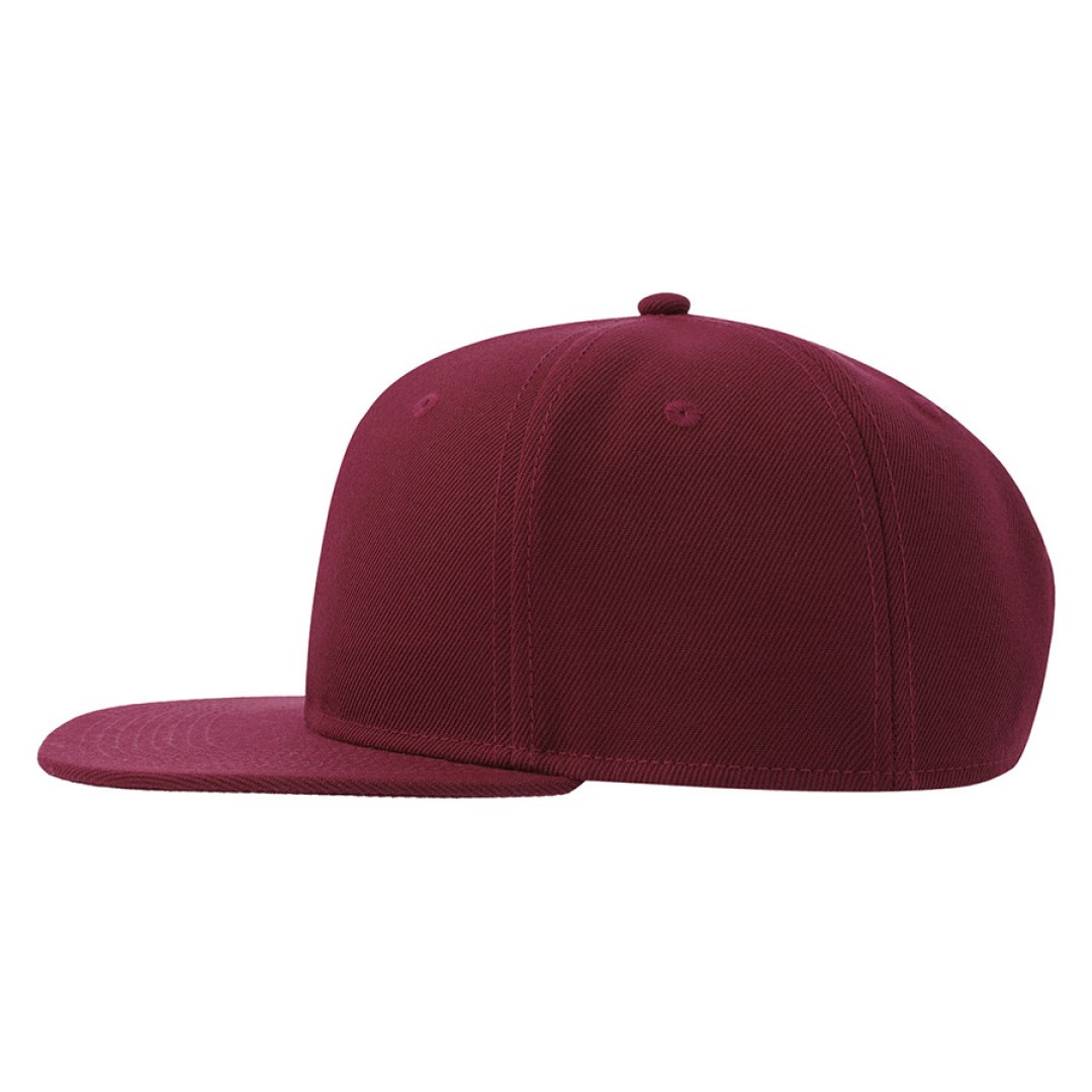 Бейсболка "SNAP BACK-S", 6 клиньев, пластик. застежка, т.красный, 100% перераб. полиэстер, 300 гр/м2