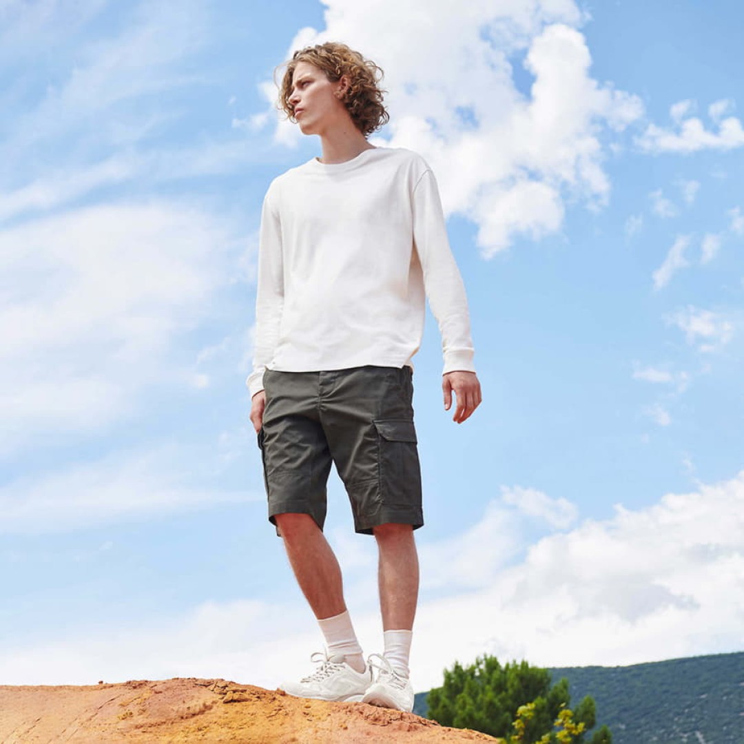 Футболка мужская PIONEER Long Sleeve,белый, L, 100% хлопок,175 г/м2