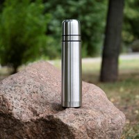 Термос с двумя кружками, D=8 см, H=34,2 см, 1000 мл, металл