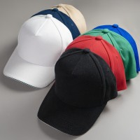 Бейсболка "Cover Sandwich", 5 клиньев, металлическая застежка, беж. + т.синий, 100% хлопок, 370 г/м2