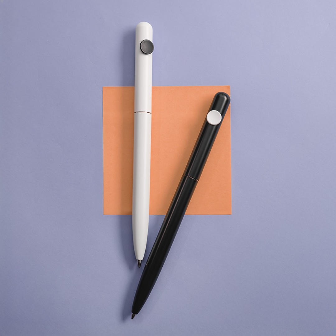 Ручка шариковая POINT, белый/черный, металл