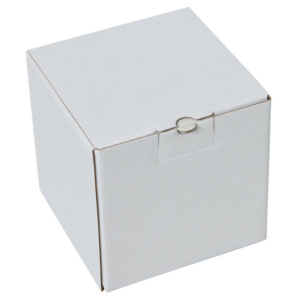Коробка подарочная для кружки, размер 11 x 11 x 11 см., микрогофрокартон белый