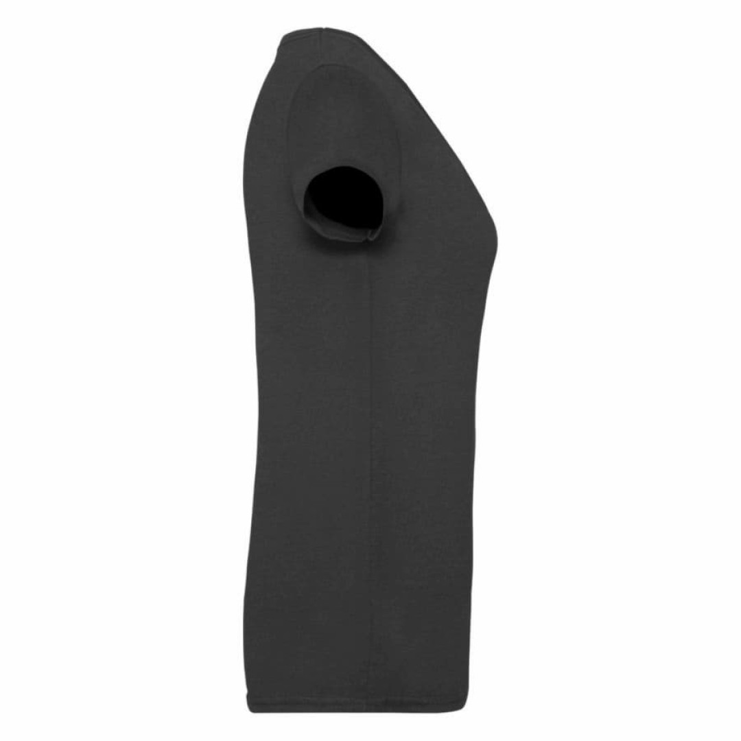 Футболка "Lady-Fit V-Neck T", черный_S, 95% х/б, 5% эластан, 210 г/м2