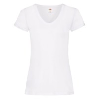 Футболка "Lady-Fit V-Neck T", белый_S, 95% х/б, 5% эластан, 200 г/м2