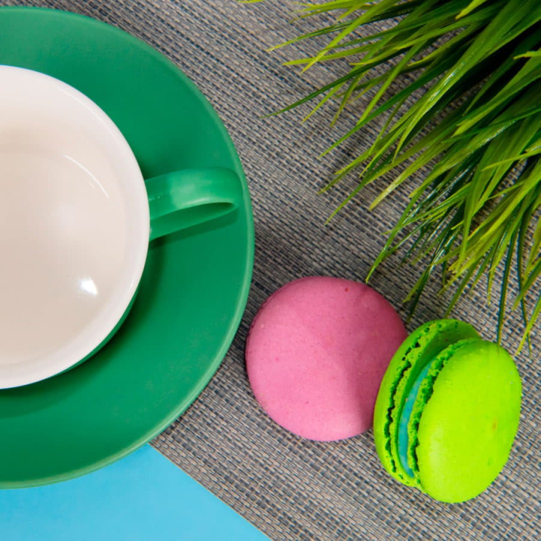 Чайная пара ICE CREAM, желтый с белым кантом, 200 мл, фарфор