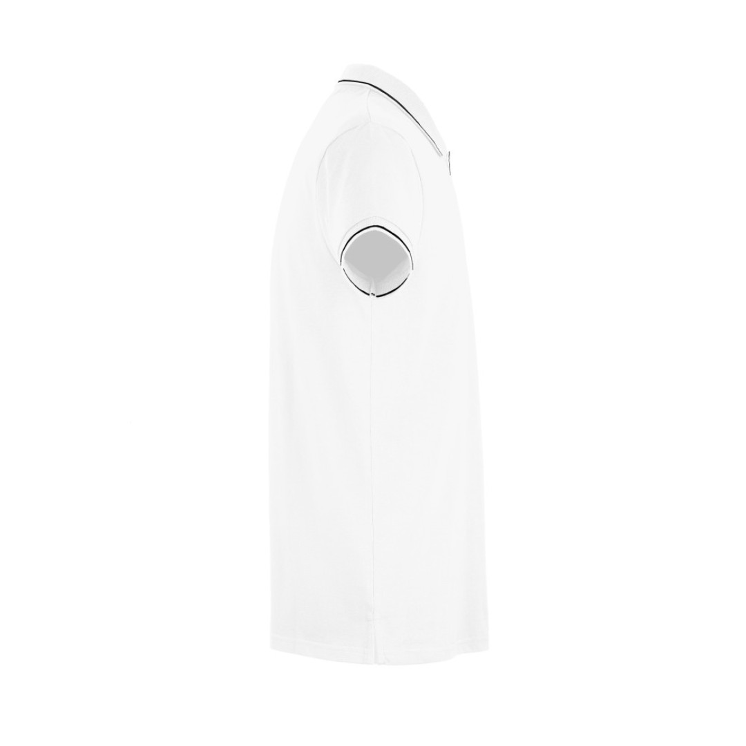 Рубашка-поло мужская SPECTRUM, к/р, белый/черный, S, 100% хлопок, плотность 195 г/м2