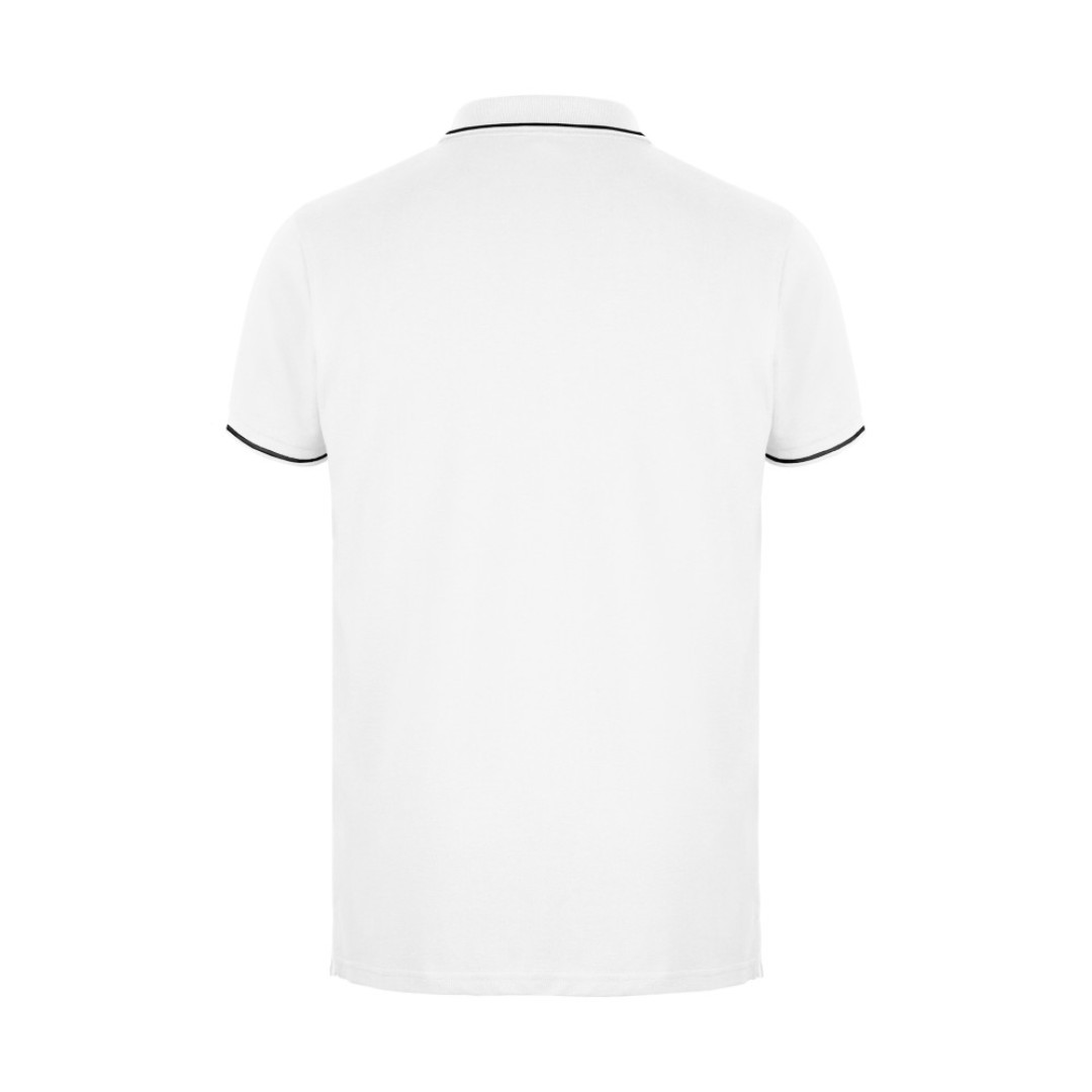 Рубашка-поло мужская SPECTRUM, к/р, белый/черный, S, 100% хлопок, плотность 195 г/м2