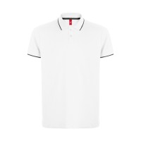 Рубашка-поло мужская SPECTRUM, к/р, белый/черный, S, 100% хлопок, плотность 195 г/м2