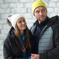 Шапка женская "MONTE", серо-синий, 80% акрил, 15% шерсти, 5% вискоза