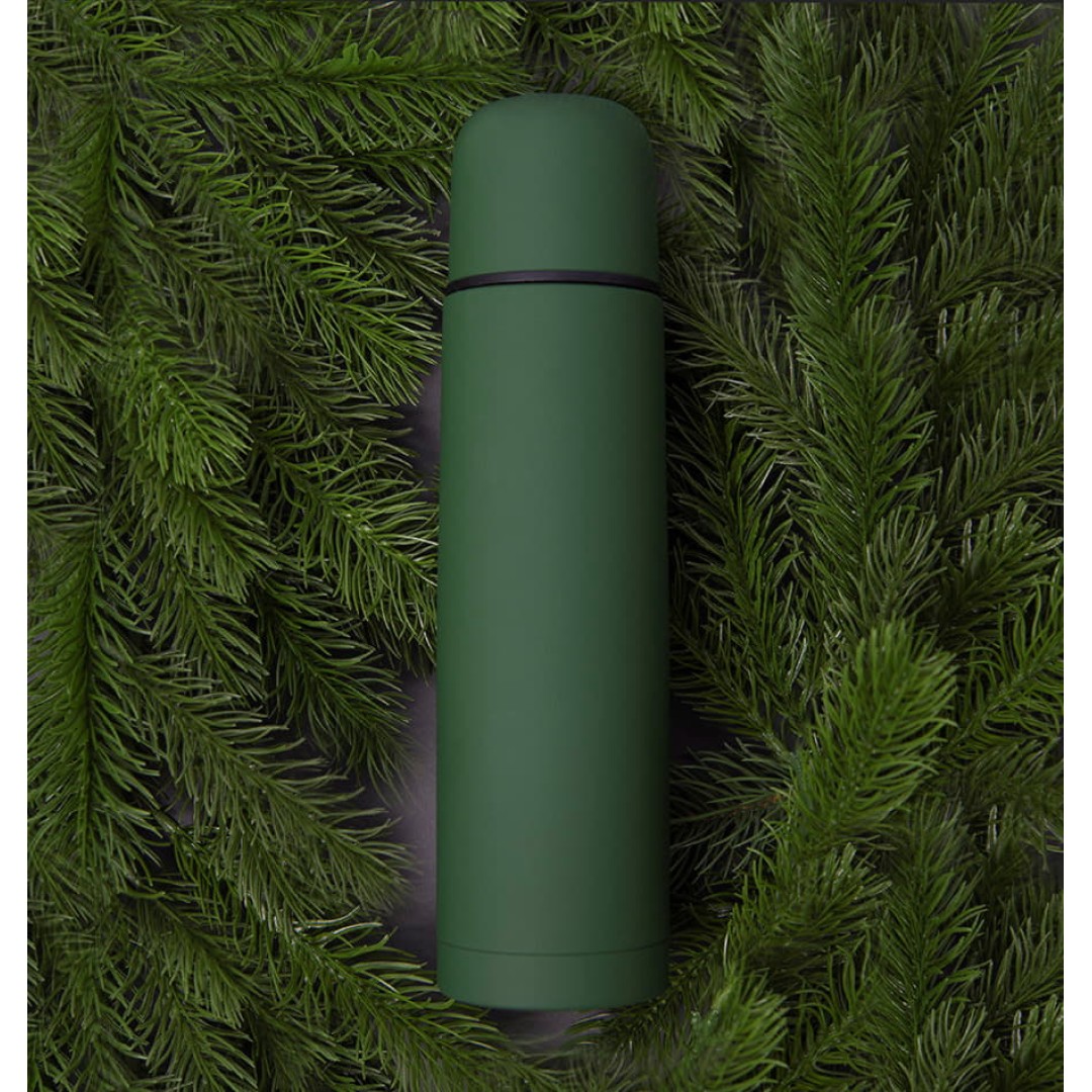 Термос SOFT, 500 мл, зеленый, нержавеющая сталь с прорезиненным покрытием