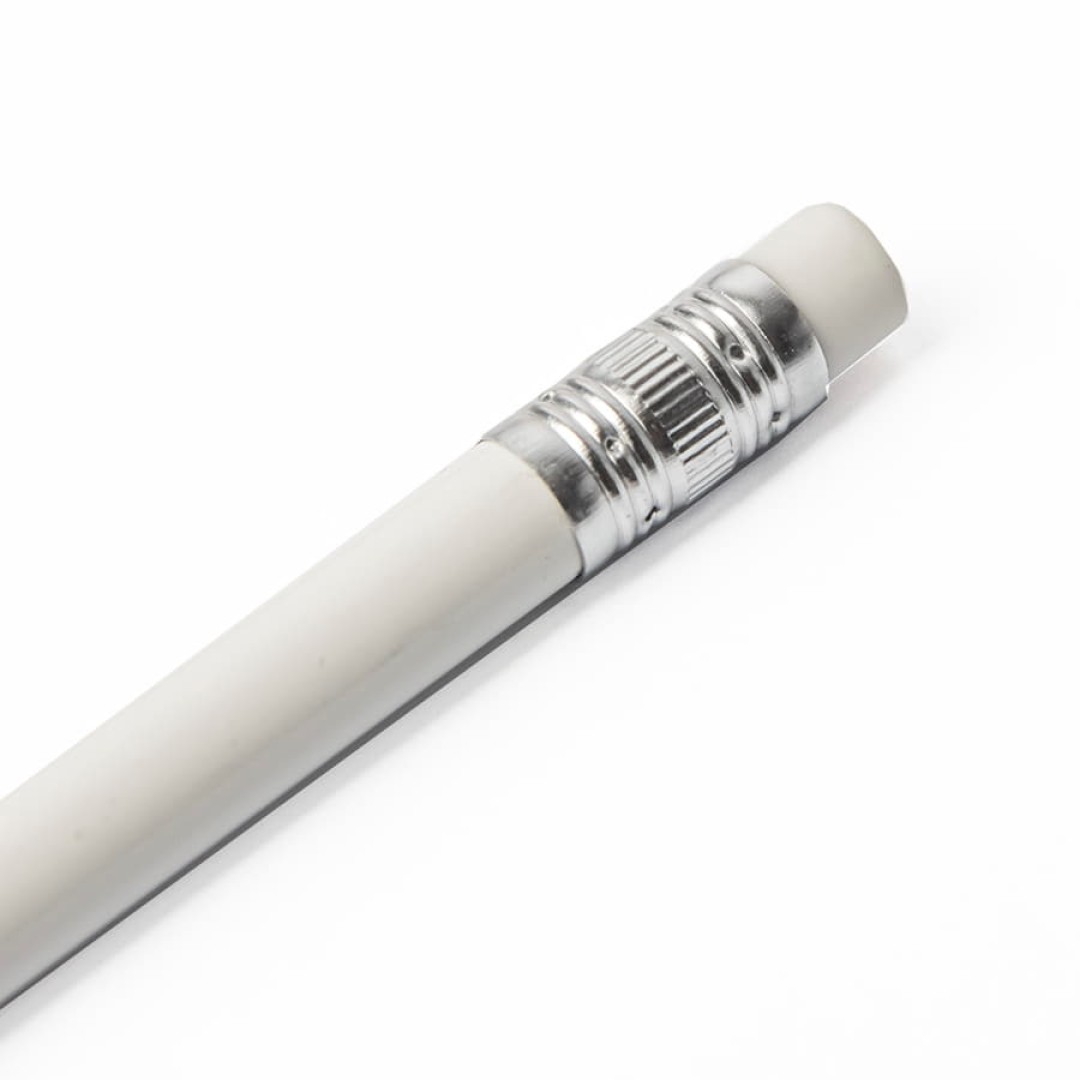 Карандаш чернографитный круглый MIZORI с ластиком, пластиковый, HB, белый