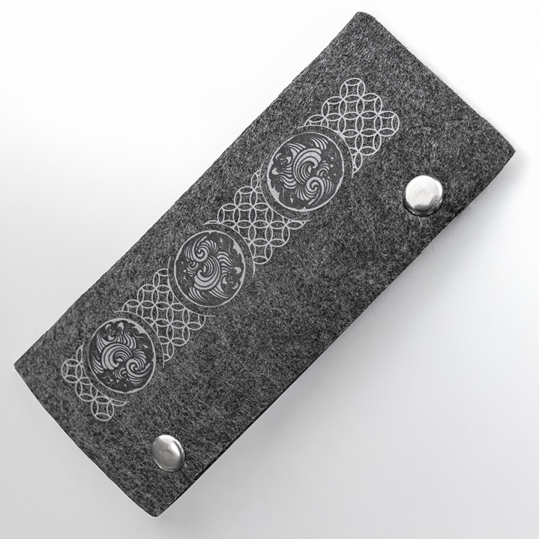 Ключница FELTY 10 х 17,3 см, темно-серый, RPET фетр