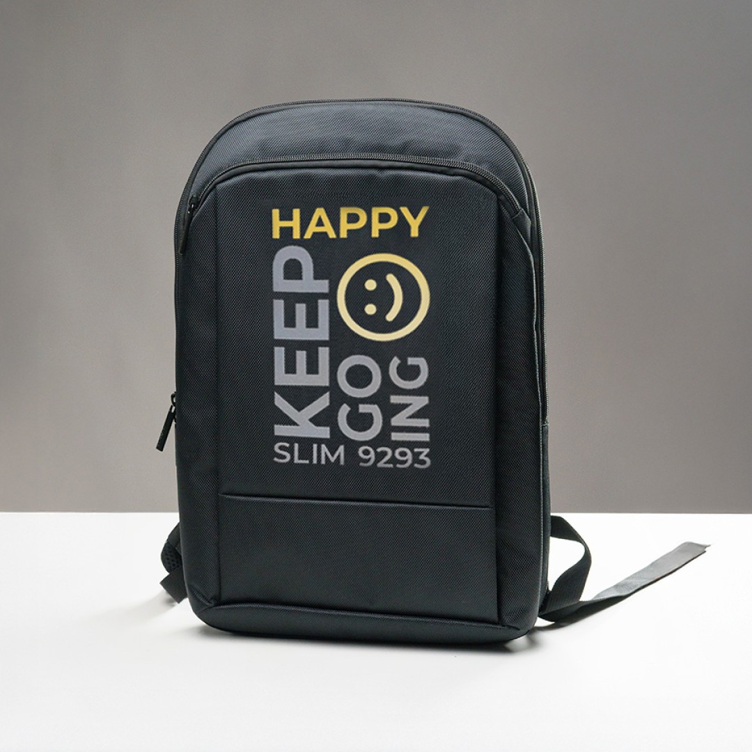 Расширяющийся  водостойкий рюкзак "Slim", чёрный, 45х30х6 см, ткань верха: 100% полиэстер 1680 D