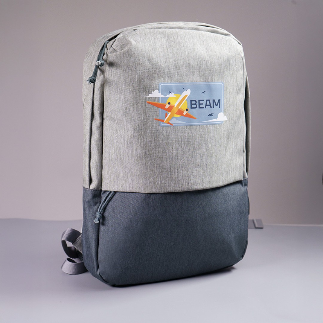 Рюкзак "Beam", серый/темно-серый, 44х30х10 см, ткань верха: 100% полиамид, подкладка: 100% полиэстер