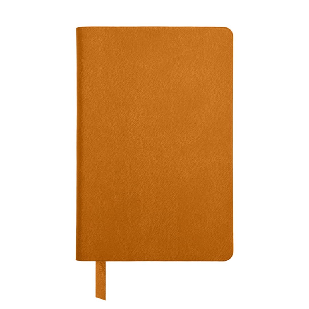 Бизнес-блокнот "Funky", 90*140 мм, оранжевый, серый форзац, мягкая обложка, в клетку