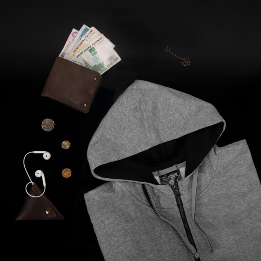 Толстовка мужская Classic Hoody Full Zip, меланж _XXL, 85% хлопок, 15% вискоза, 300 грм2