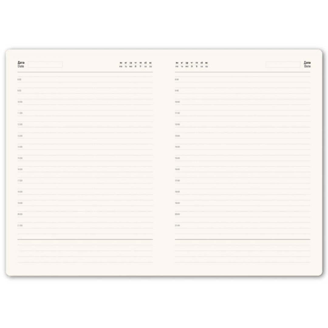 Ежедневник недатированный Boomer, А5,  белый, кремовый блок в линейку, без обреза