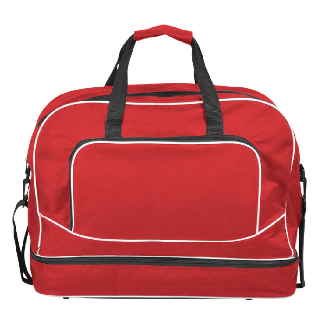 Сумка  "Рекорд" с отделением для обуви, красный, 51х43х20, Полиэстер 600D, шелкография
