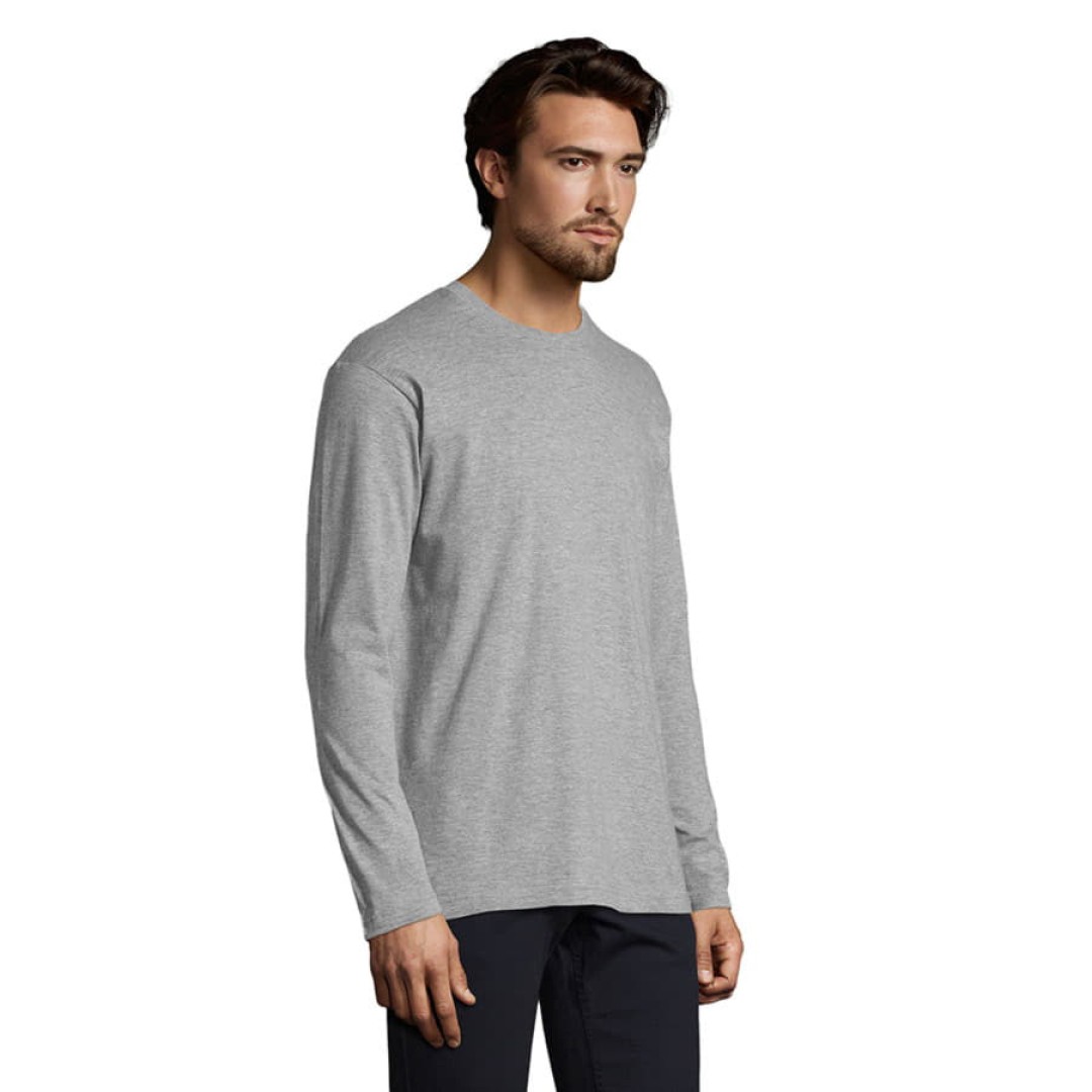Футболка мужская с длинным рукавом MONARCH, серый меланж, 2XL, 85% хлопок, 15% вискоза, 150 г/м2