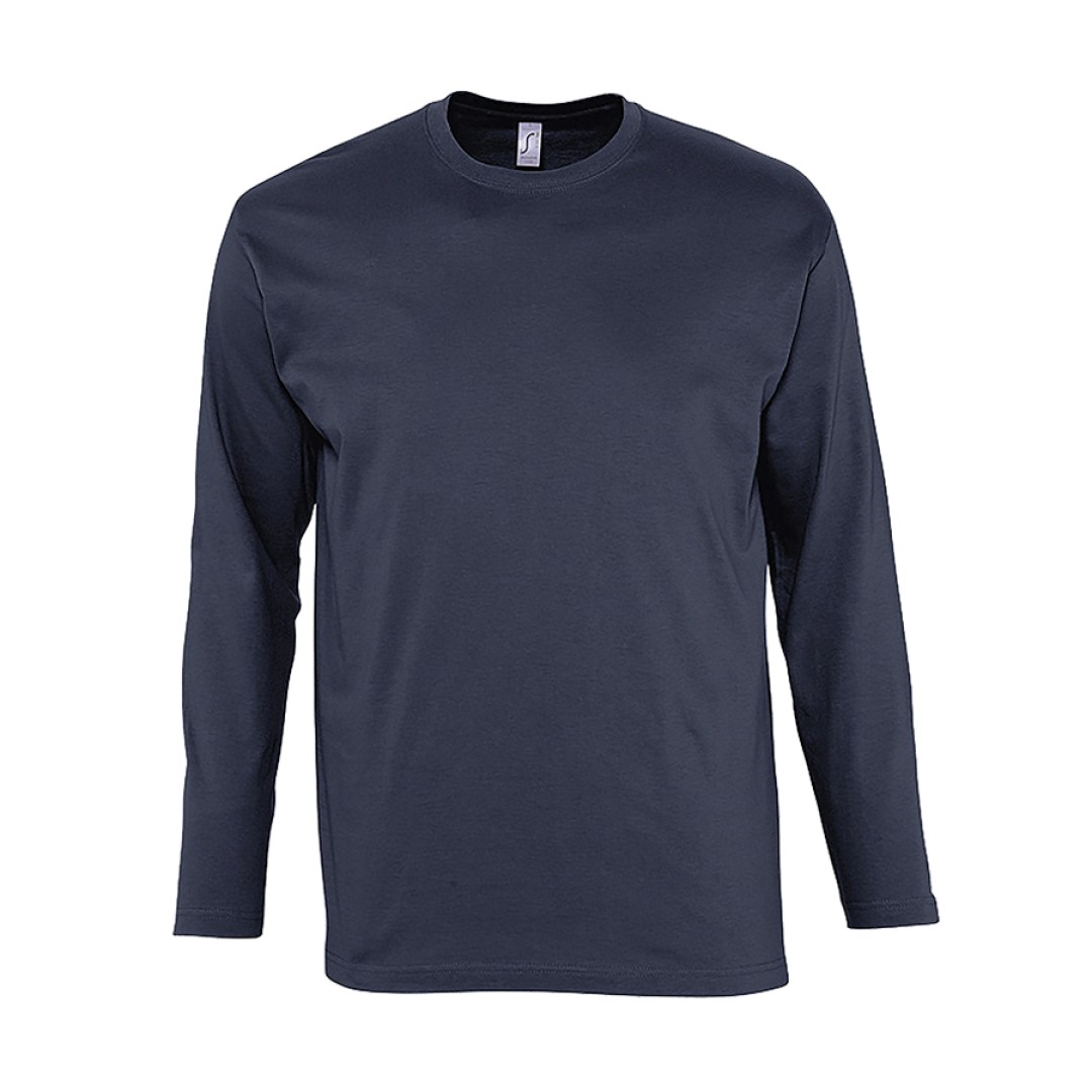 Футболка мужская с длинным рукавом MONARCH, темно-синий, 2XL, 100% хлопок, 150 г/м2