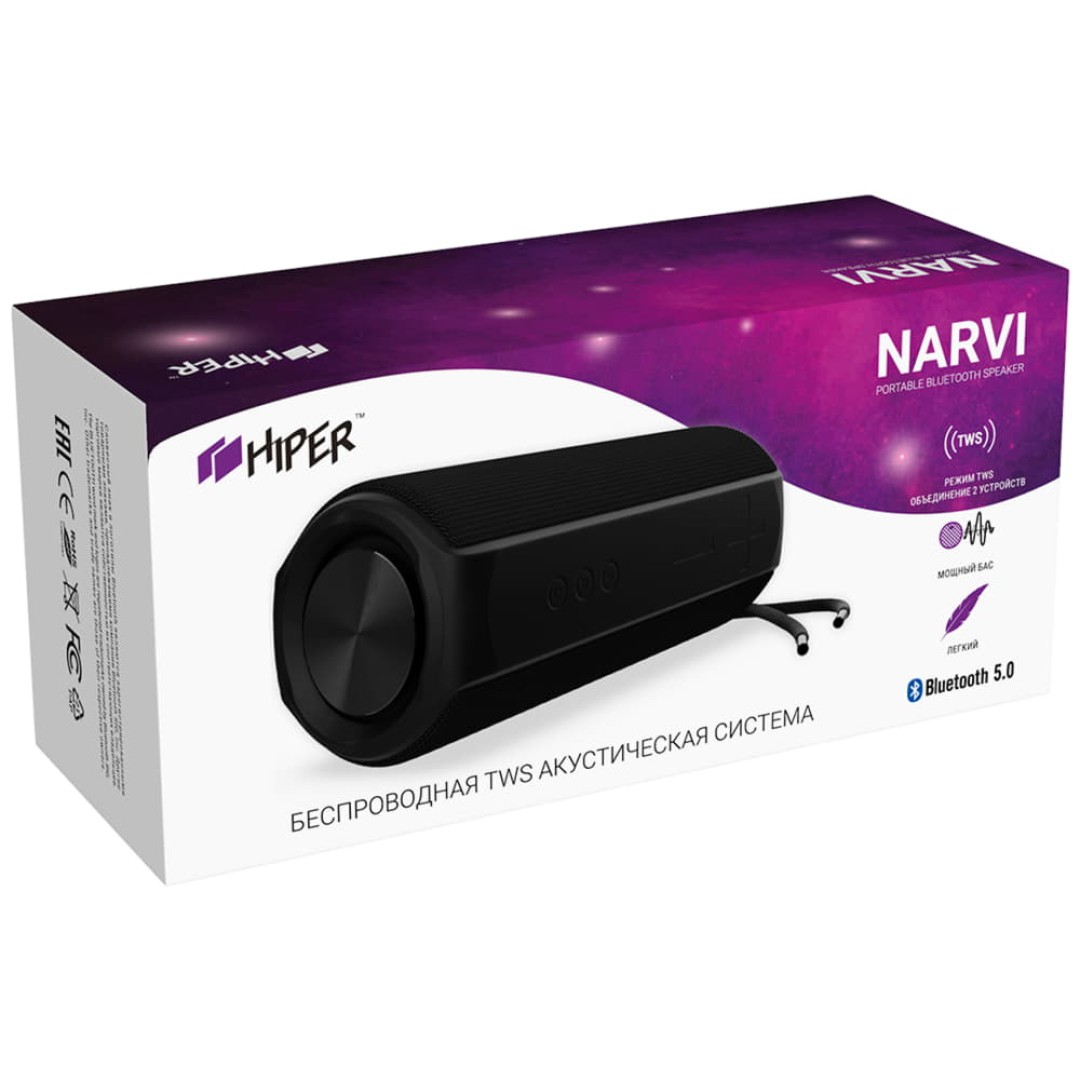 Колонка беспроводная NARVI TWS, цвет черный