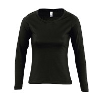 Футболка женская с длинным рукавом MAJESTIC, глубокий черный, XXL, 100% хлопок, 150 г/м2