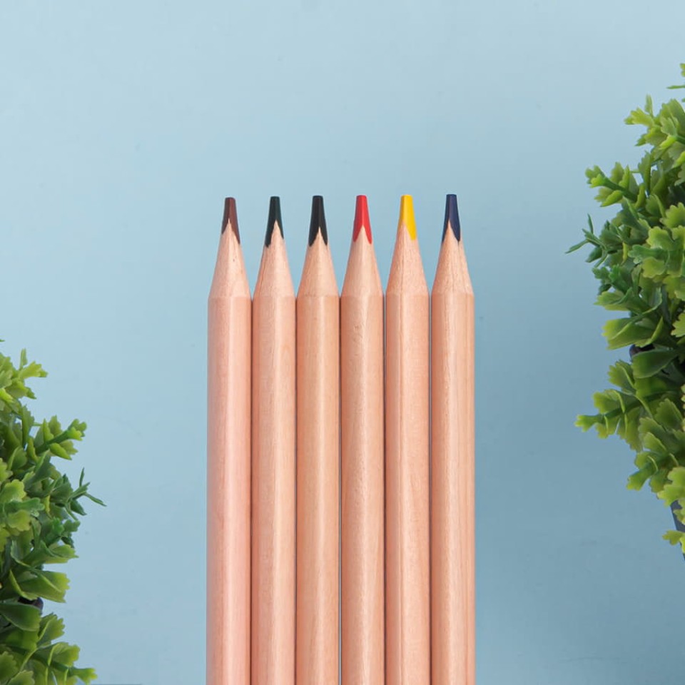 Цветные карандаши KINDERLINE small,6 цветов, дерево, картон