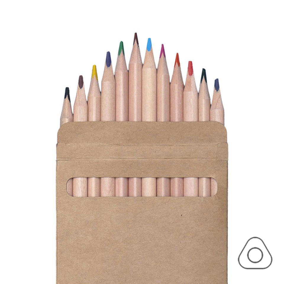 Цветные карандаши KINDERLINE middle,12 цветов, дерево, картон