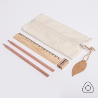 SUIT: пенал-косметичка, 2 чернографитных карандаша, точилка, линейка, бежевый