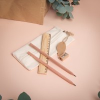 SUIT: пенал-косметичка, 2 чернографитных карандаша, точилка, линейка, бежевый